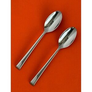 Mikasa ROCKFORD Teaspoons (2) Stainless Glossy 18/0 Modern Square Handle